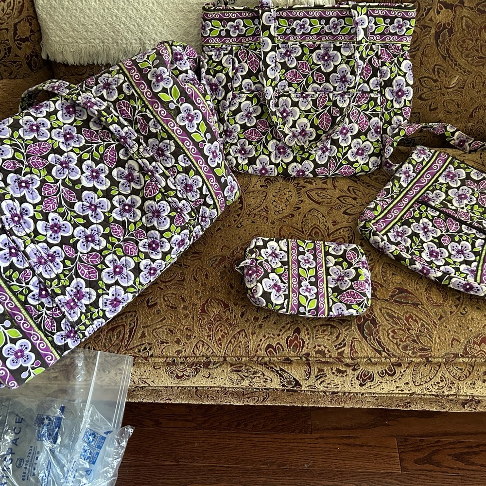 Vera Bradley Purple and Green Floral Bag